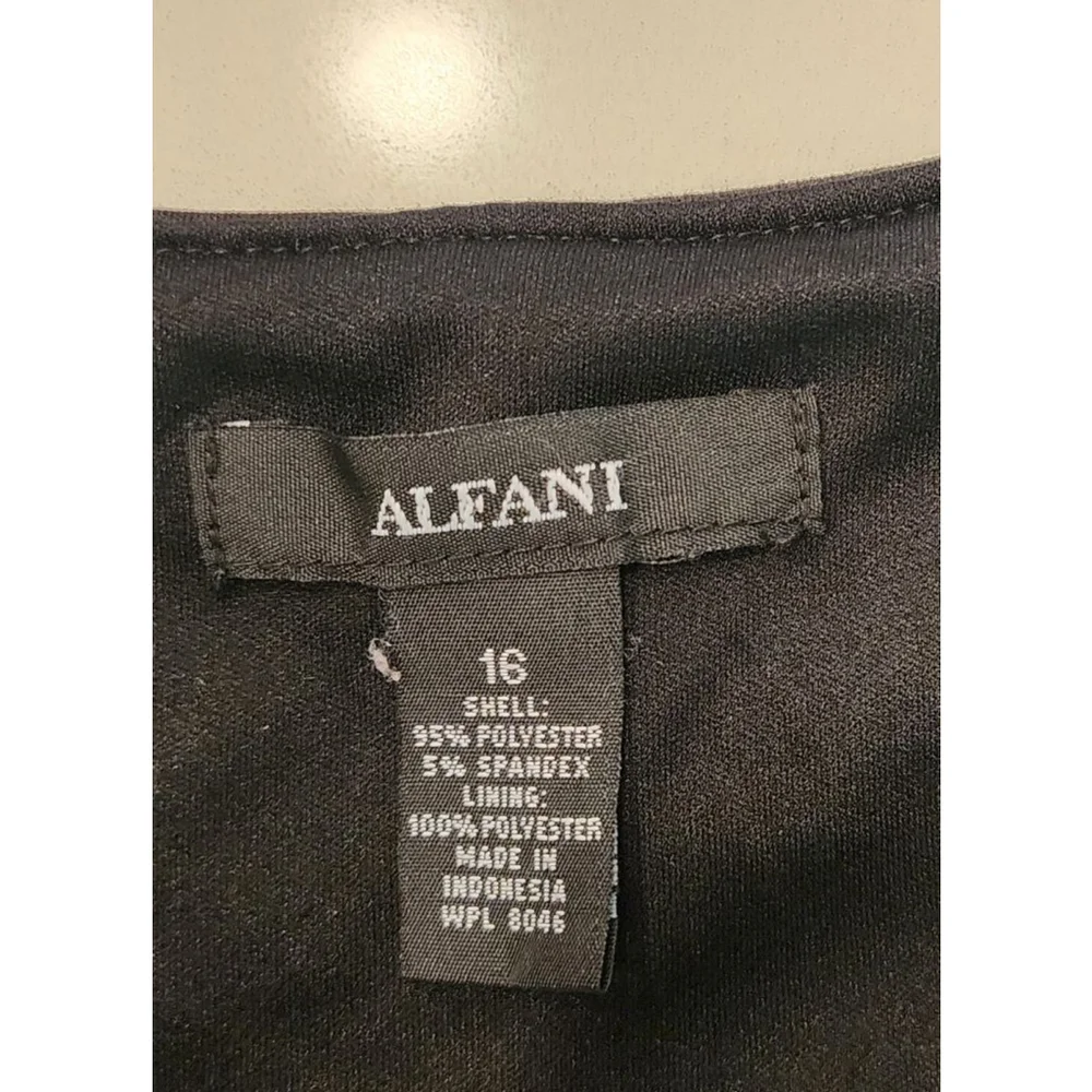 Alfani Black Sleeveless V-Neck Fit & Flare Pleated Dress w/ Pockets Size 16